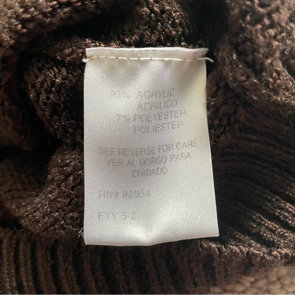 Vintage Sweater Womens Large Snowflake Turtleneck Brown Carolyn Taylor Knitted - Picture 4 of 8